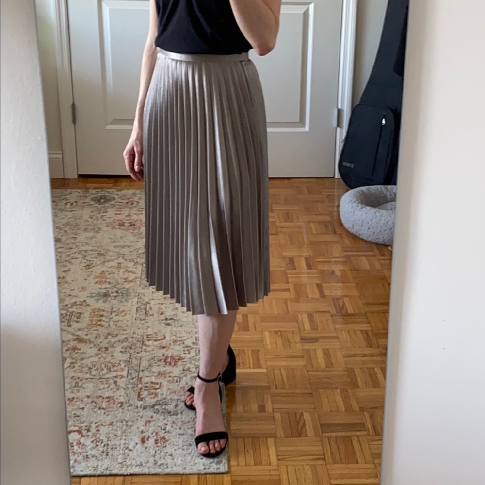 Banana Republic Petite Metallic Pleated Skirt
